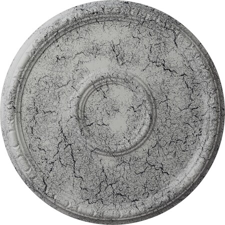 Ekena Millwork Odessa Bead & Barrel Medallion (Canopies up to 5"), 19 3/4"OD x 1 3/8"P, Ultra Pure White Crackle CM20ODUWC